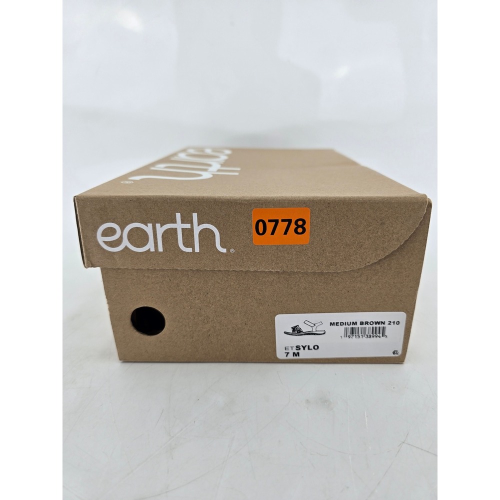 Earth Origins Sylo Sandals Womens 7 Brown Laser Cut Hook Loop Straps - New - Picture 9 of 9